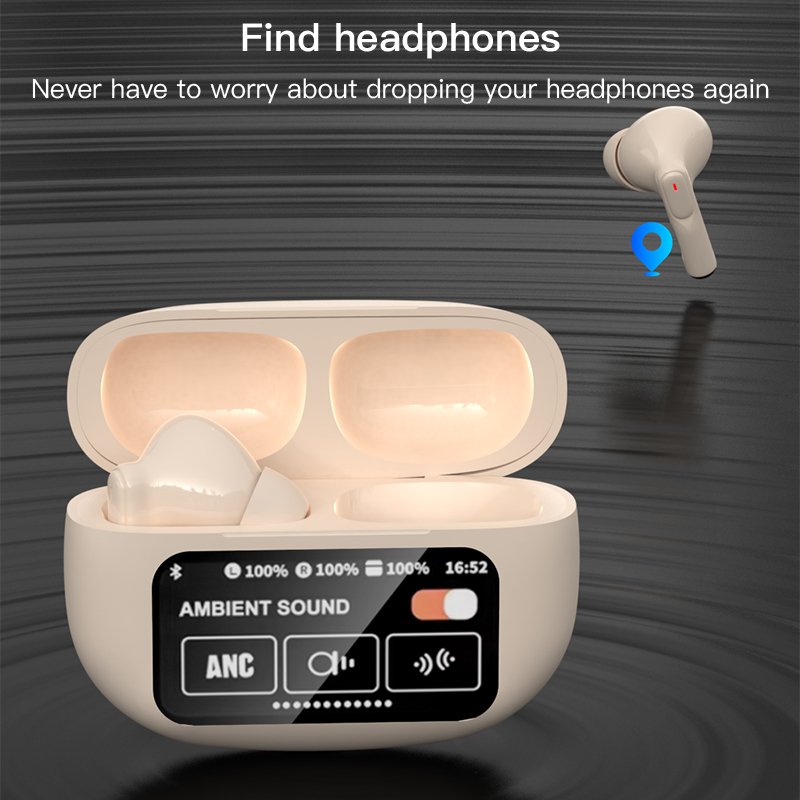 A9 PRO Full color LCD Touch Screen Earphone ANC Wireless Earbuds A9 PLUS Earbuds App control earbuds ENC Screen ANC earphone