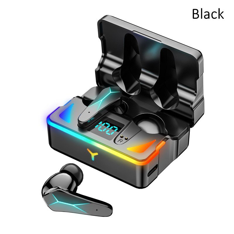 X7 wireless headphone light breathing light esport LED power digital display noise reduction heavy bass TWS Blue tooth headphone