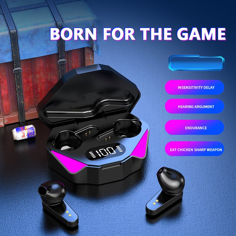 Low Latency Dual-model Sports Led Power Display X15 TWS Wireless Headphone Headset Game Stereo Sound Music Eaarbuds Earphone