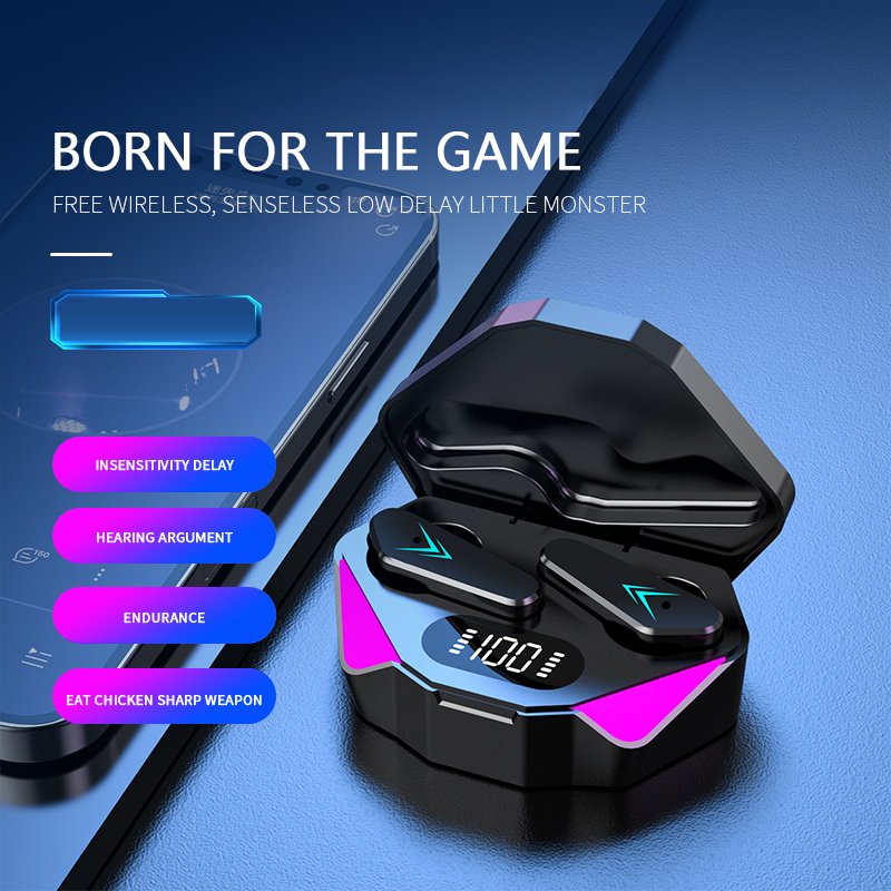 Low Latency Dual-model Sports Led Power Display X15 TWS Wireless Headphone Headset Game Stereo Sound Music Eaarbuds Earphone
