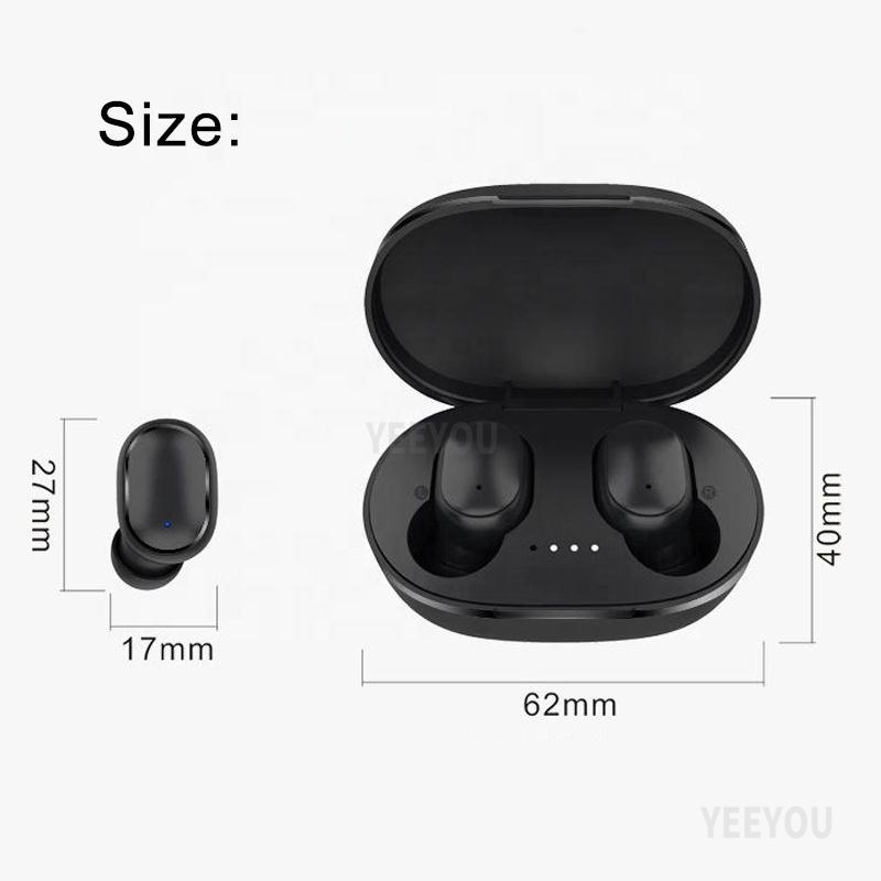 High Quality Wireless BT Earphones A6S TWS Headset Noise Cancelling Earphones With Microphone Headphones For iPhone For Xiaomi