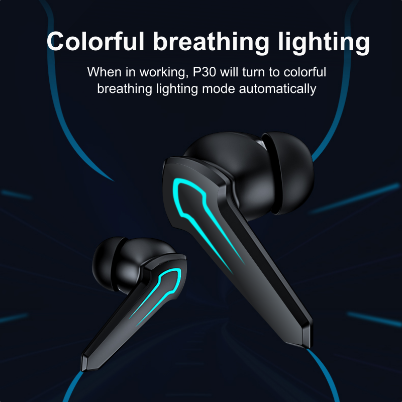 P30 Earphone Low Latency Earbuds Stereo Wireless Headphone Noise Cancelling TWS Headset In-ear Design Gaming Earphone