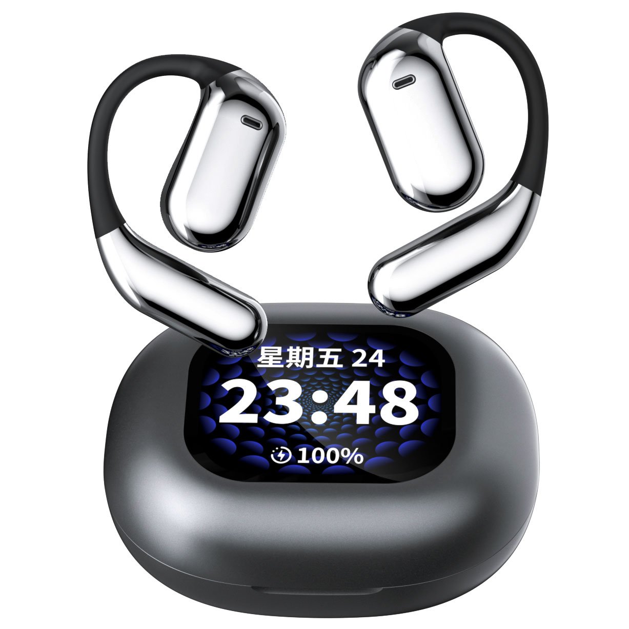 2024 Q16 PRO Blue Tooth Earphones ANC Sport Earbuds Smart Full Colour Screen Dual Noise Cancelling TWS Wireless Music Headset