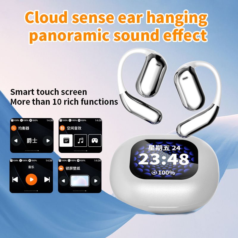 2024 Q16 PRO Blue Tooth Earphones ANC Sport Earbuds Smart Full Colour Screen Dual Noise Cancelling TWS Wireless Music Headset