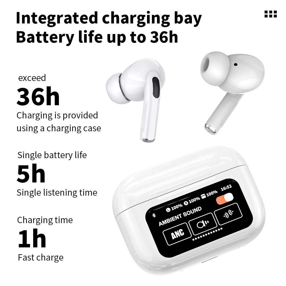YOUENJOY hot sale ANC ENC Touch Screen Smart Bluetooth Headset Noise Cancelling A9 Pro TWS Earphones & Headphones