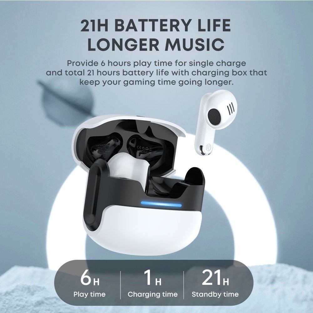 Futuristic style high quality earbuds stereo sounds headset bluetooth v5.3 low latency gaming tws earphones