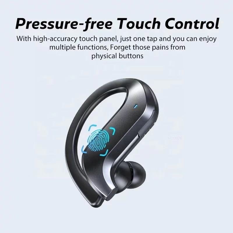 MD03 9D HiFI Stereo sound Wireless Sport Headset tws Noise canceling waterproof led display Ear hook touch headphones earphones