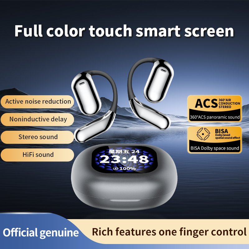 Q16PRO LCD Touch Screen Earphone wireless earbuds Q16 ENC ANC Noise Reduction Earphone LED Full-color Screen Display TWS earbuds