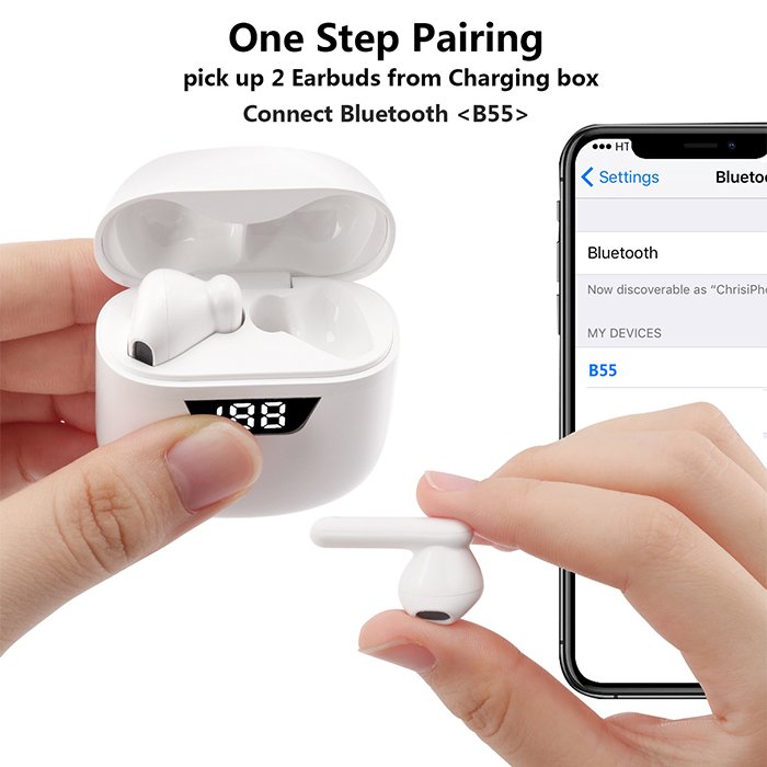 J55 TWS Wireless Bluetooths Headphones Earphones In Ear Earbuds For iPhone Samsung B55