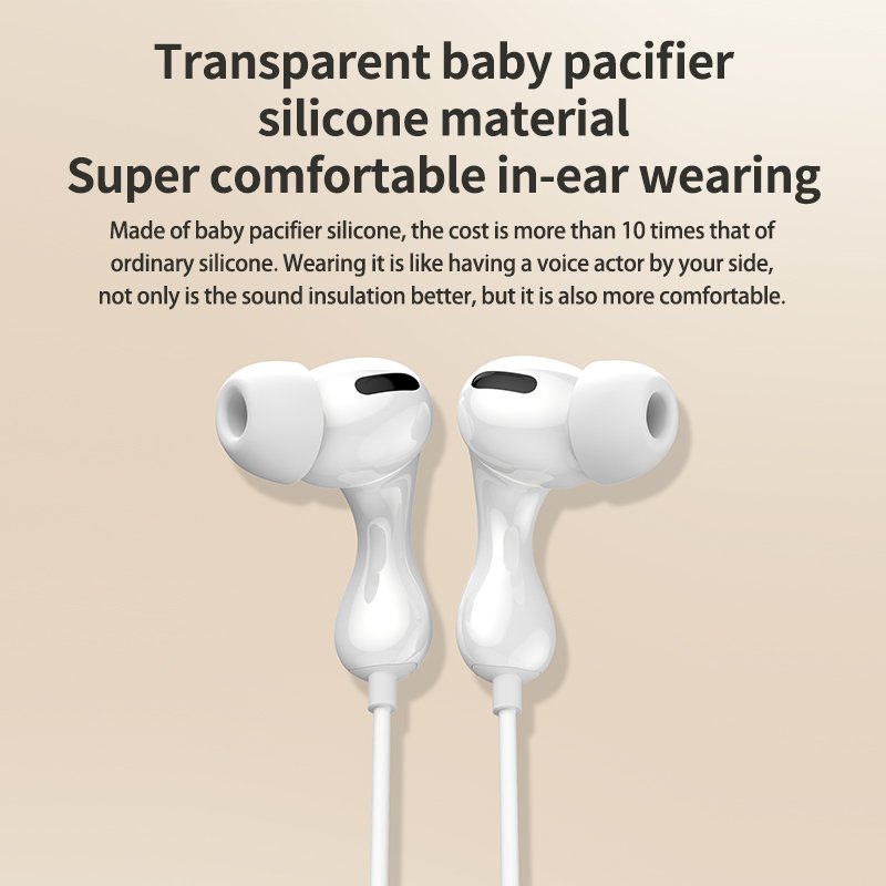 Netac TWS Wired Earphone with Type-C Plug Small Size In-Ear Headset for Clear Calls Noise Cancelling Excellent Sound Quality