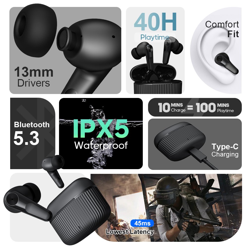 Tws Earphone ENC Earbuds Wireless Gaming Headset Headphone Noise Cancelling headphones
