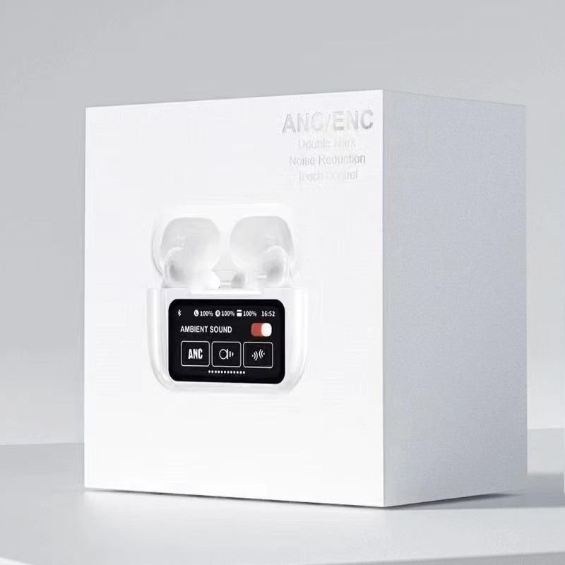 Newest A9 PRO TWS Wireless Earphones with ANC Touch Screen Digital Battery Indicator JL Chipset Noise Cancelling Earbuds