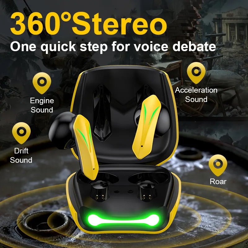 High Quality Waterproof Stereo Earphone Ture Wireless Gaming Headset R05 TWS BT 5.1 In-ear Wireless Headphone Earphone