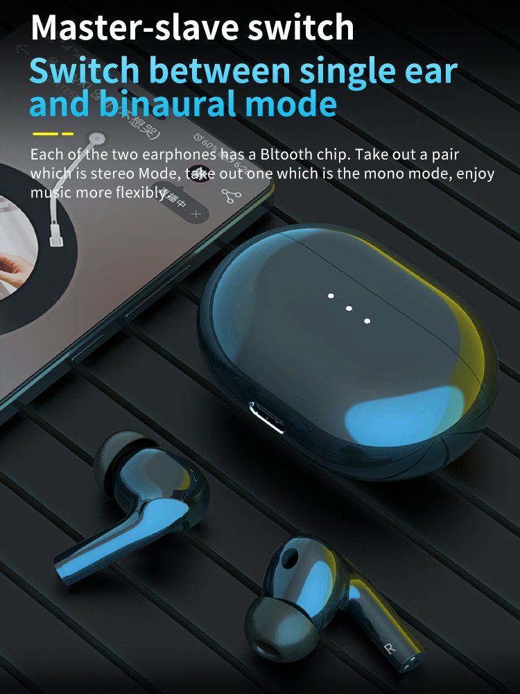 Custom TWS Wireless Gaming Earbuds Wireless ANC Noise Cancelling HiFi Stereo Earbuds Bluetooth 5.3 Gaming Sports Earphones