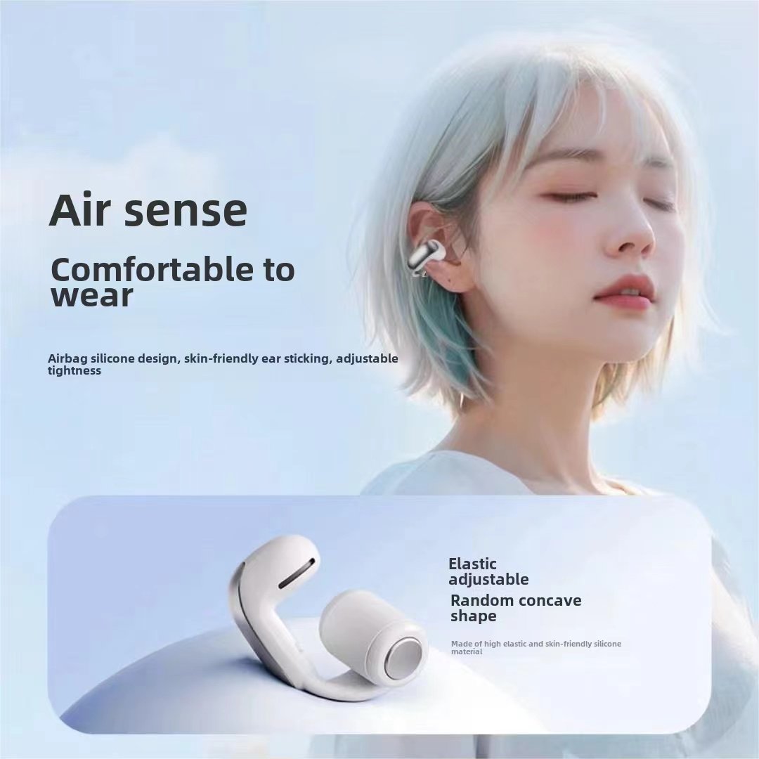 V12 Clip on ear buds BT5.3 Headset Ultra Long Life Comfortable Surround Sound Ear Clip Noise Canceling tws earphones headphones