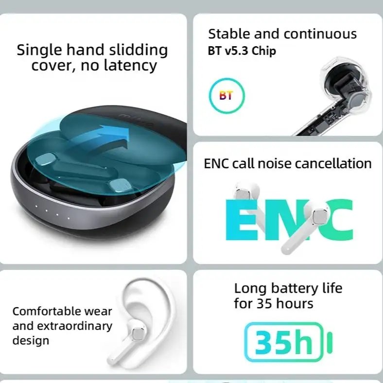 Original Mibro S1 TWS True wireless Bluetooth headset ENC Noise Cancelling HD calling Low latency gaming in-ear earphones
