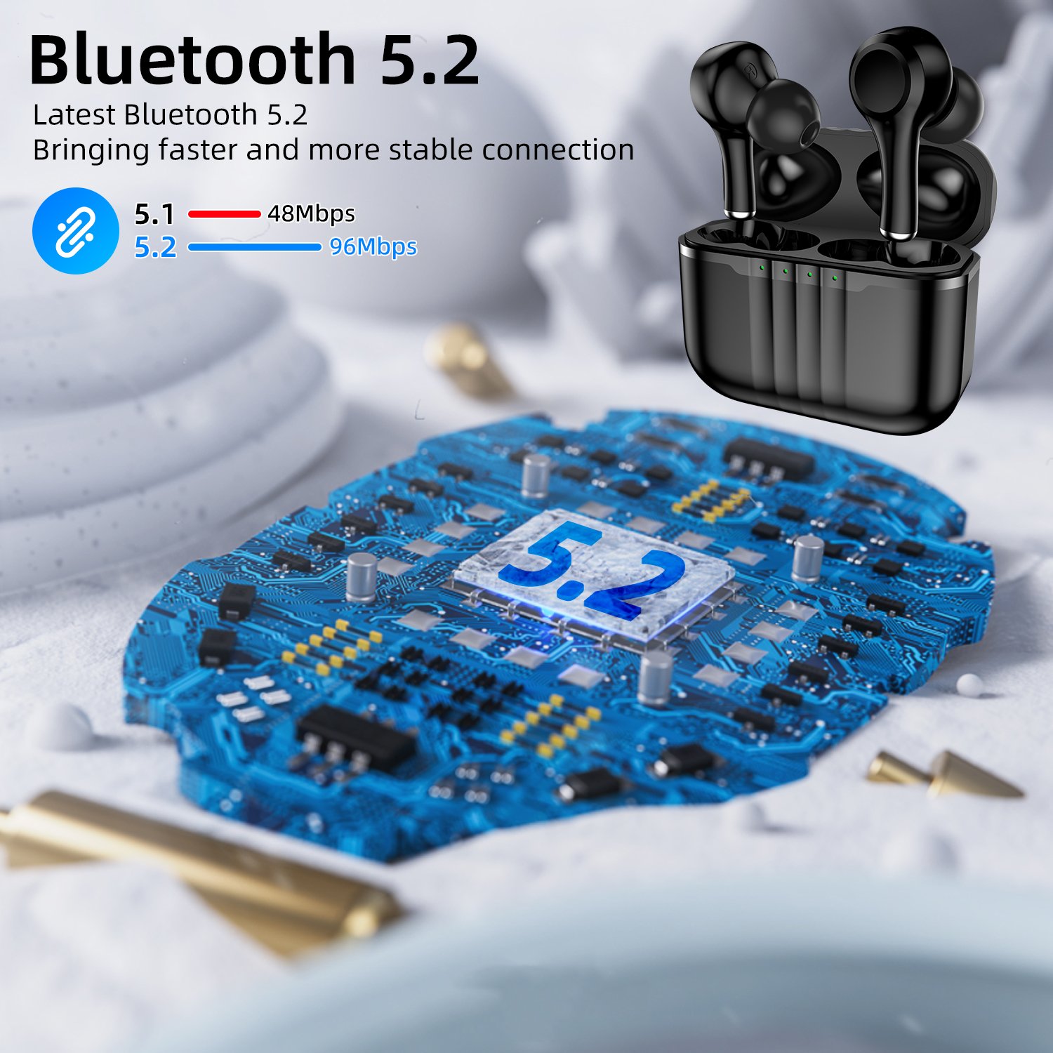 J7 Tws Anc earbuds True Wireless Bluetooth Earphones Active noise cancelling tws earphones With Type-c Charging sport earphone