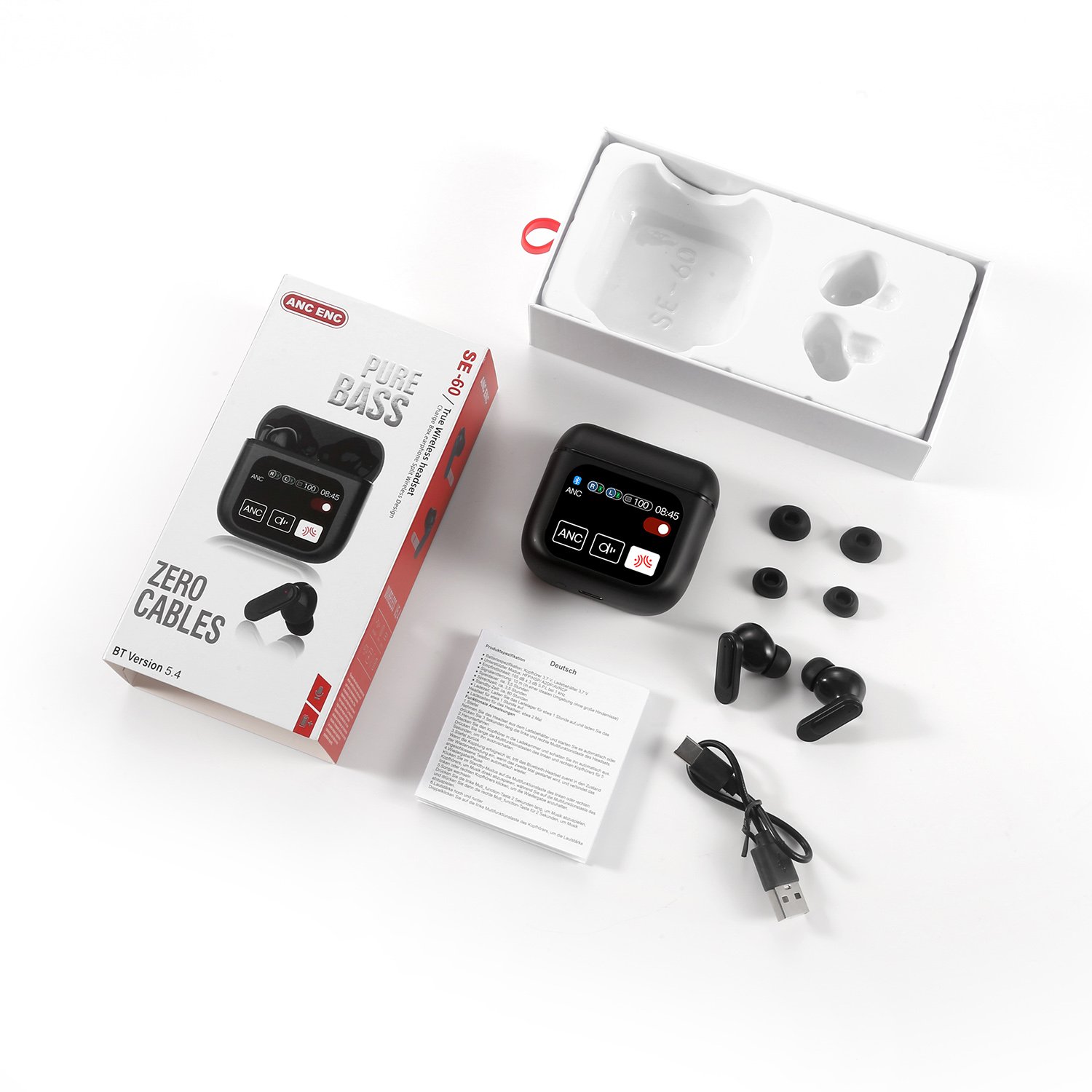 2024 tour pro 2 bt5.4 tws pro2 ecouteurs anc enc lcd touch screen headphones v8 tourpro2 se60 auriculares earbuds earphones