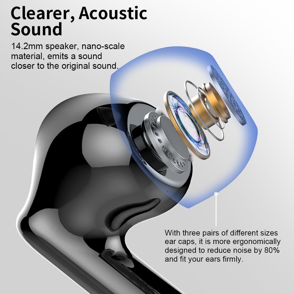 Noise Cancelling Mic Led Display Waterproof In Ear Wireless Earbuds Headphones Earphones For Laptop Pad Phones Sports Workout