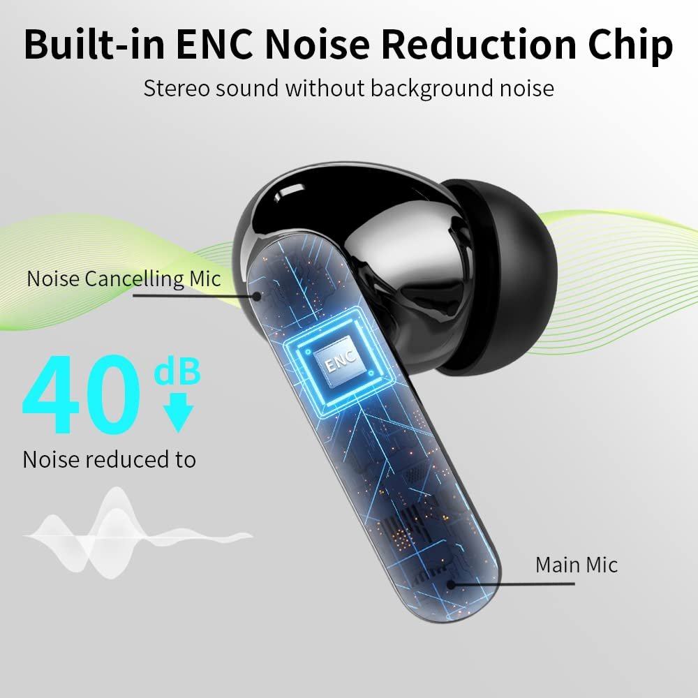 Noise Cancelling Mic Led Display Waterproof In Ear Wireless Earbuds Headphones Earphones For Laptop Pad Phones Sports Workout