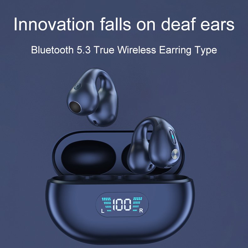 Trend Products BT V5.3 In-Ear Gaming Headset Q80 Wireless Headset LED Battery X22 Clip Earring JL Bone Conduction Technology