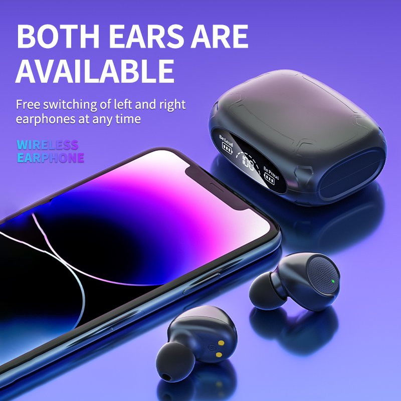 Large capacity headphones Wireless Stereo headset sport Headset Noise Cancelling 30H Playing time TWS