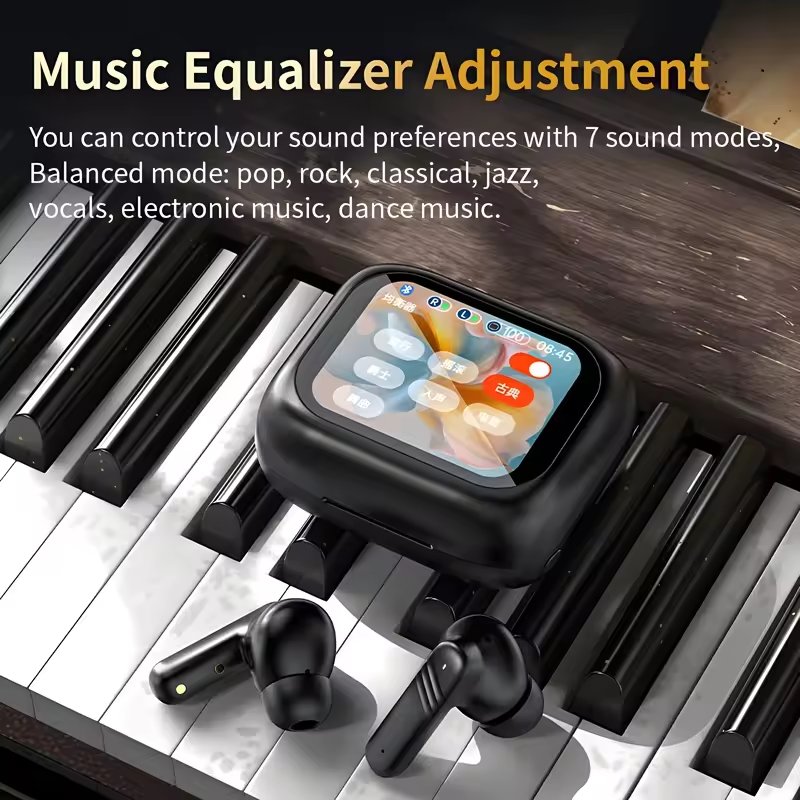 Smart LCD Touch Screen Wireless Earphones Noise Cancelling Sport HiFi Earbuds Headset Fast Charging ANC Earphones