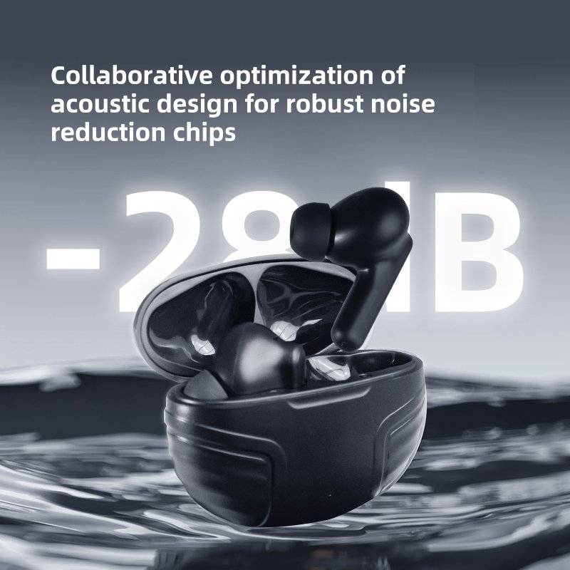 DE818 4-Mics ANC+ENC Noise Cancelling In-Ear Wireless Earbuds TWS HIFI Sound Quality True Wireless Earphones with 30H Endurance