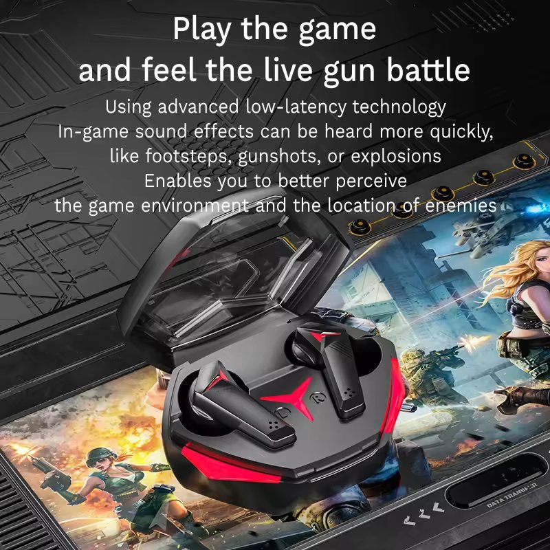 New Gamer Audifonos DX-21 TWS Game Earbuds Bass Stereo Low Latency Headphone RGB Wireless Gaming In-ear Earphones