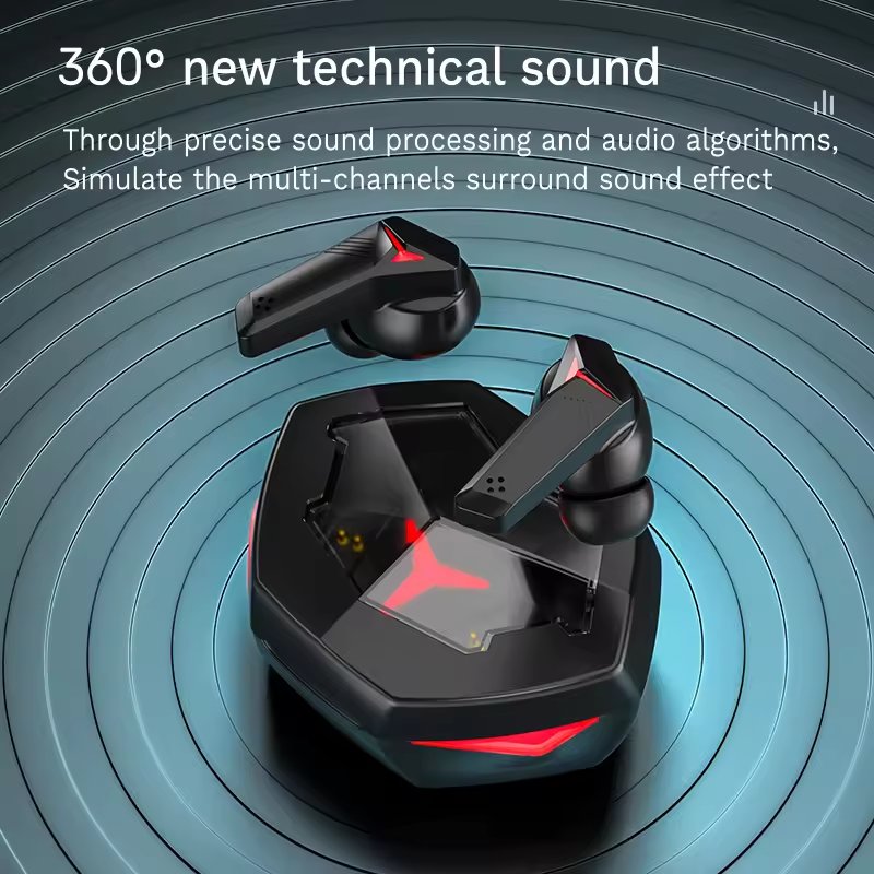 New Gamer Audifonos DX-21 TWS Game Earbuds Bass Stereo Low Latency Headphone RGB Wireless Gaming In-ear Earphones