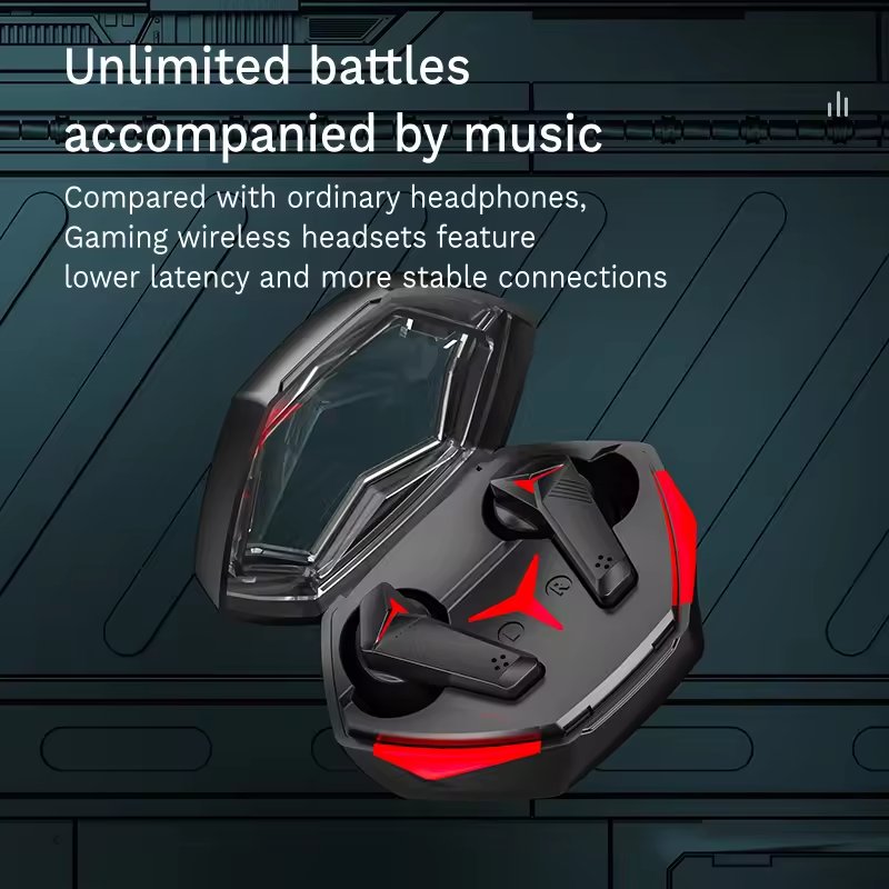 New Gamer Audifonos DX-21 TWS Game Earbuds Bass Stereo Low Latency Headphone RGB Wireless Gaming In-ear Earphones
