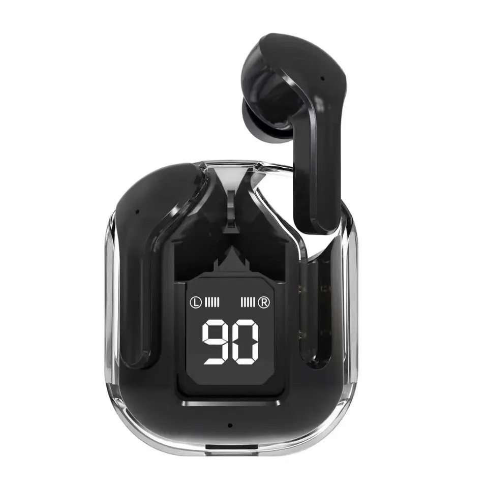 M98 hot selling transparent shell wireless headset in-ear digital display earbuds noise Cancelling TWS Earphones