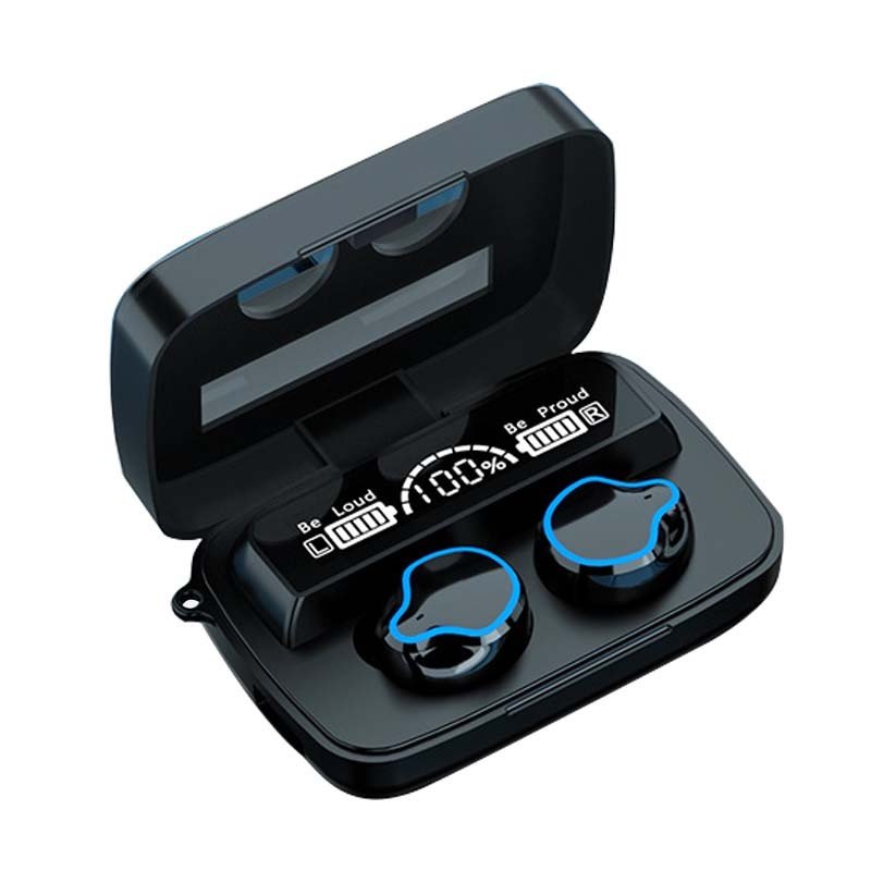 Waterproof Black Wireless Earphone M9 with 2000mah Charging Case Intelligent Noise Reduction TWS Earphone