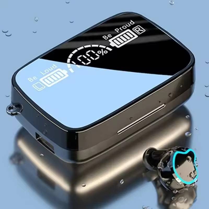 Waterproof Black Wireless Earphone M9 with 2000mah Charging Case Intelligent Noise Reduction TWS Earphone