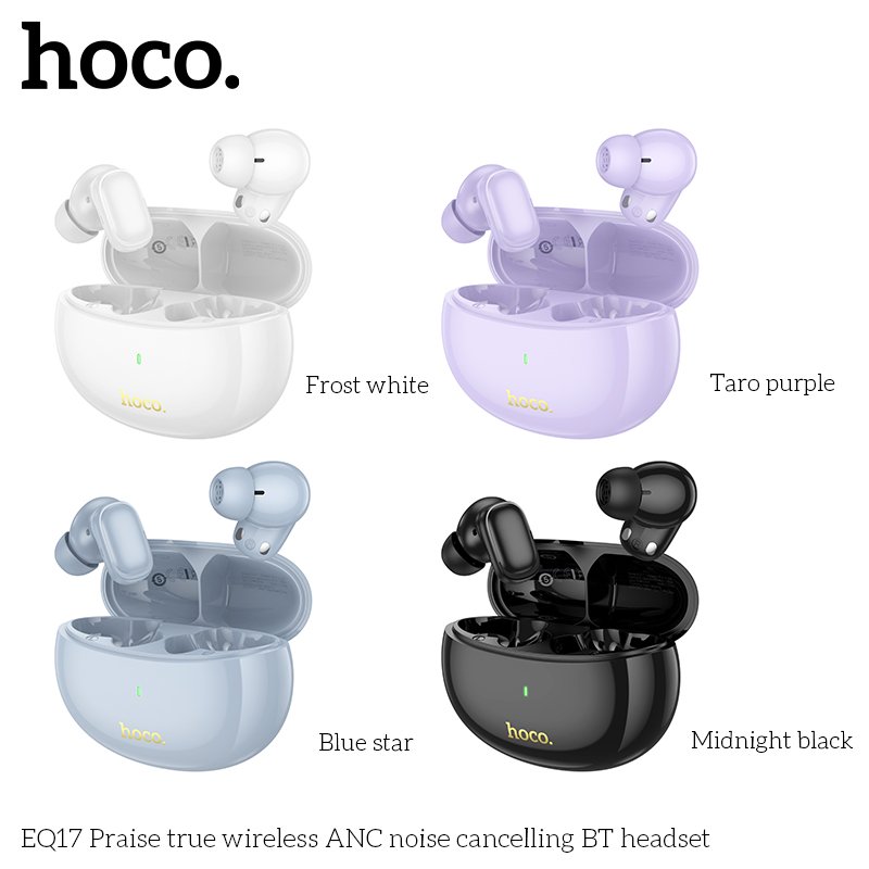 HOCO EQ17 NEW ANC Noise Cancelling Bluetooth 5.4 earbuds Wireless earphones Sport stereo headset for apple Android Mobile phone