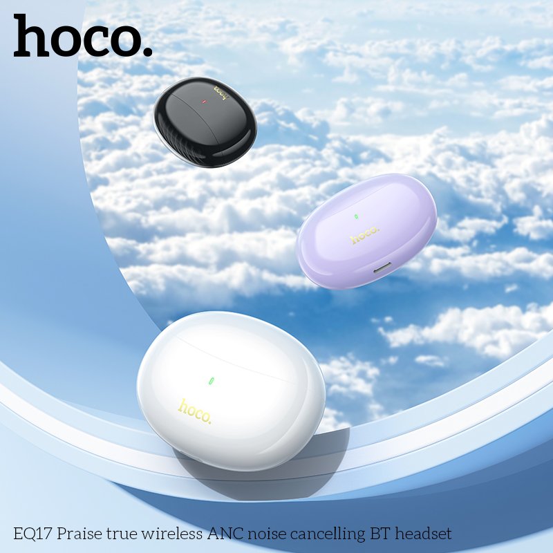 HOCO EQ17 NEW ANC Noise Cancelling Bluetooth 5.4 earbuds Wireless earphones Sport stereo headset for apple Android Mobile phone
