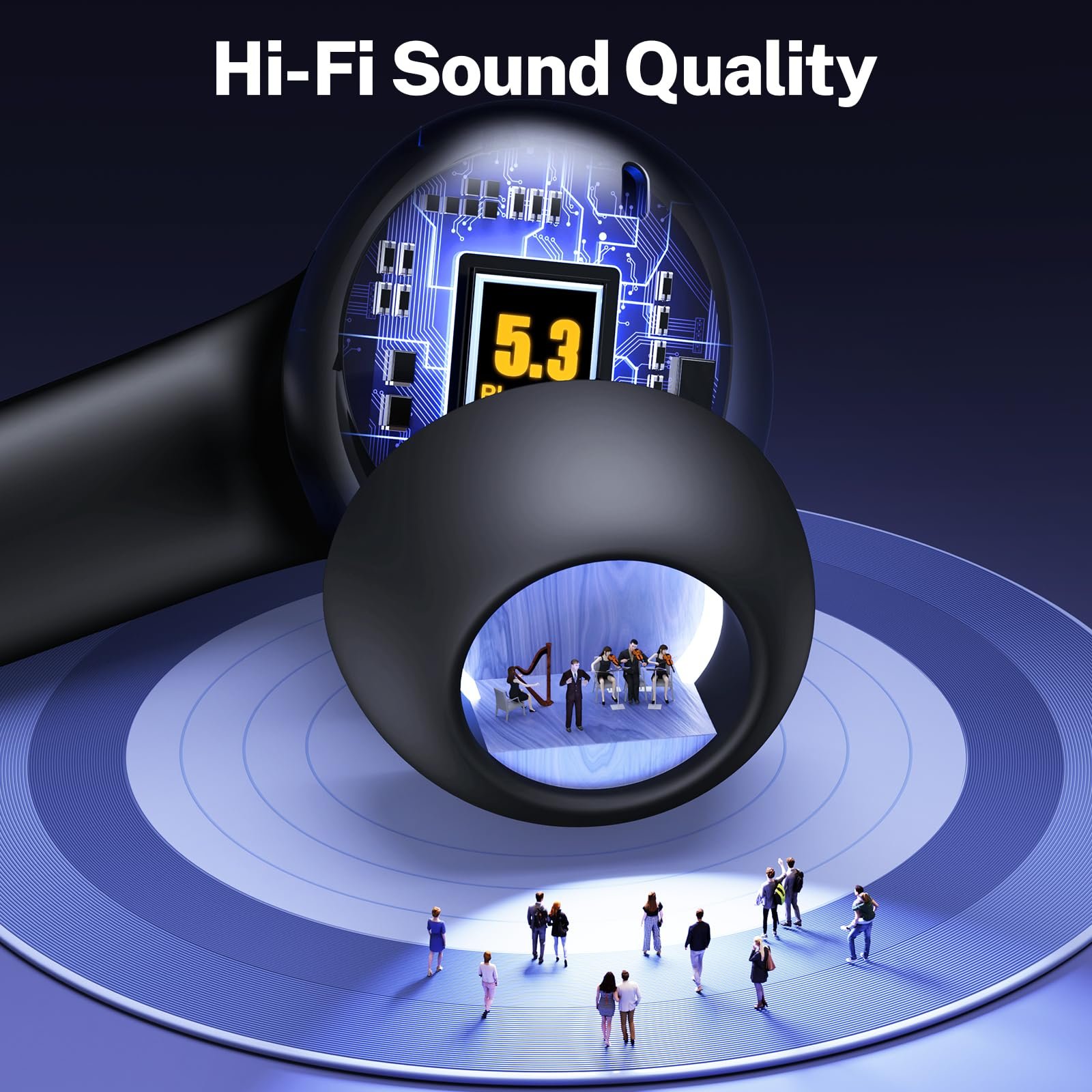 Deep Bass Stereo Sound Ear Buds Waterproof Earphones Wireless Earbuds Headphones For Iphone Android Tv Laptop Sports