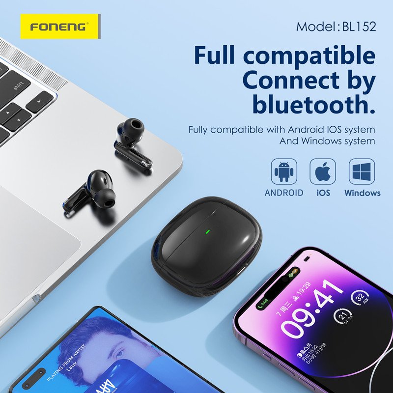 Foneng Hot Selling BL152 ANC+ENC Noise Canceling TWS Earphone High Quality Wholesale Music Earbuds For Sport