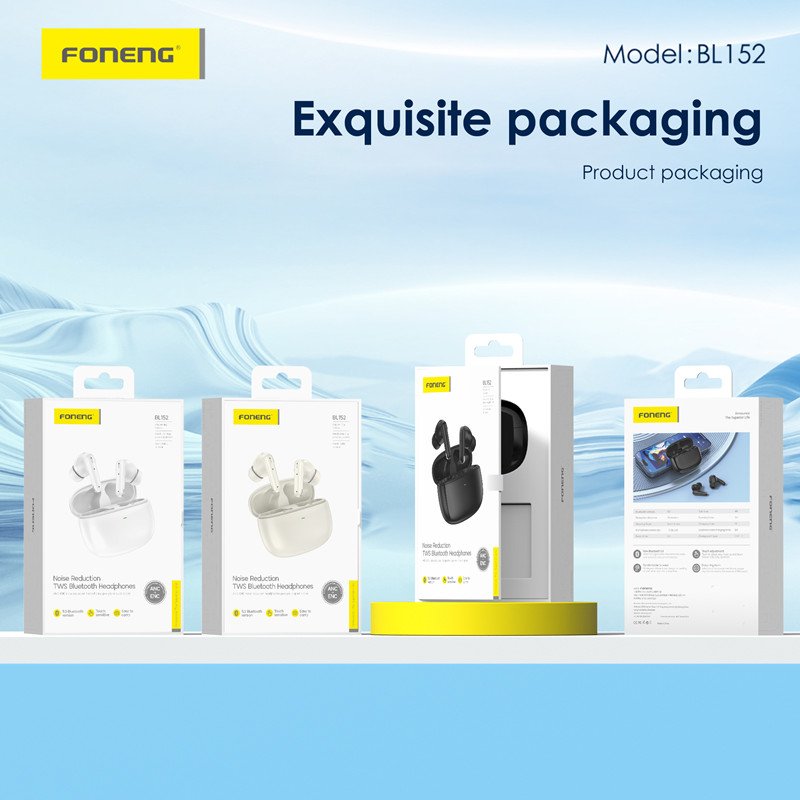 Foneng Hot Selling BL152 ANC+ENC Noise Canceling TWS Earphone High Quality Wholesale Music Earbuds For Sport