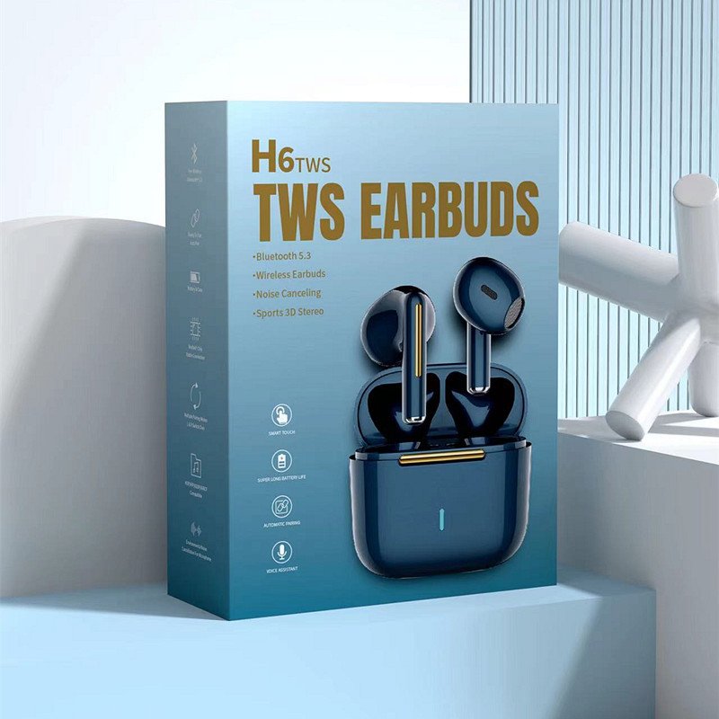 H6 Earphones Bluetooth Headphone Touch Control Earbuds Sports Game Noise Headset With Mic Tws Fone Waterproof