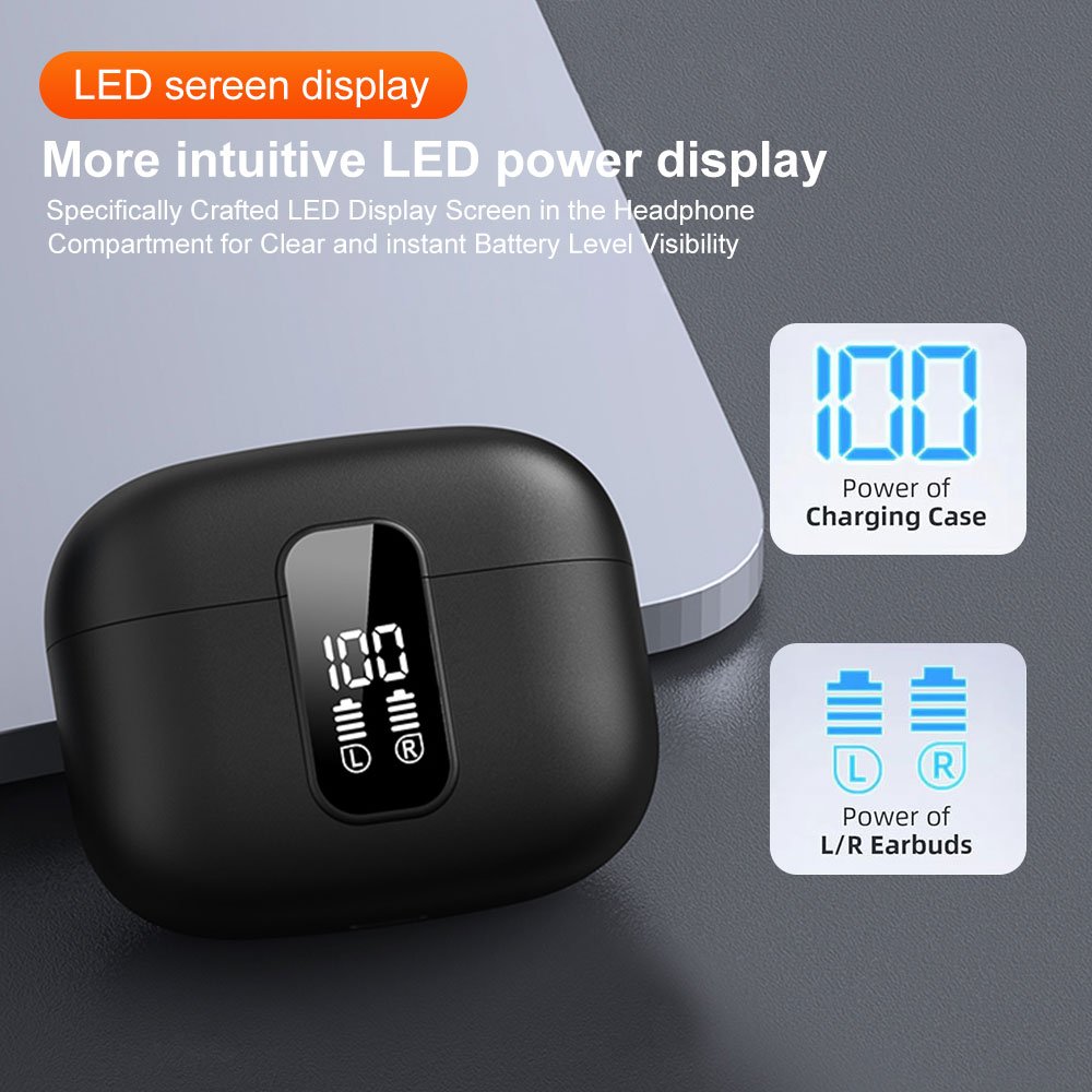TWS Wireless Earbuds ANC ENC Dual Mic Noise Cancelling Sport Headphones Bluetooth 5.3 LED Digital Display Gaming Earphones