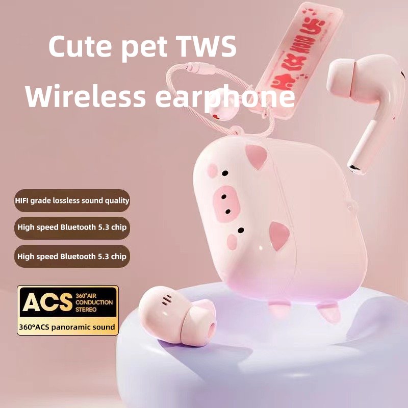 2024 Macaron Color Cute In-Ear TWS Wireless Bluetooth Headset Noise Cancelling Earphones with Ultra-Long Battery Life Public Use