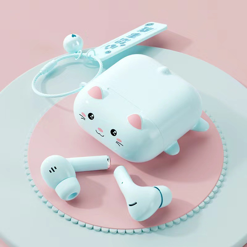 2024 Macaron Color Cute In-Ear TWS Wireless Bluetooth Headset Noise Cancelling Earphones with Ultra-Long Battery Life Public Use