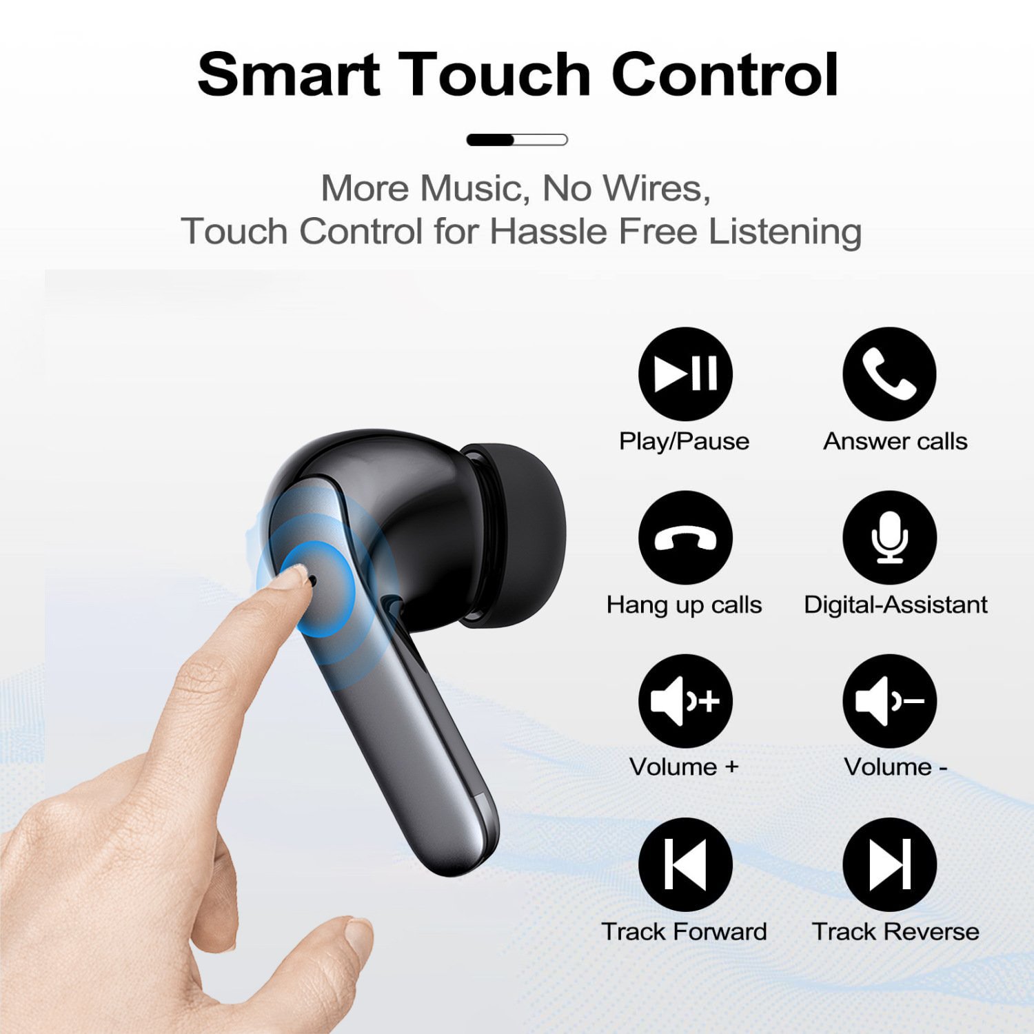 Wireless Charging Case Led Power Display Waterproof Earphones Stereo Headset Headphones Earbuds For Android Ios Phone