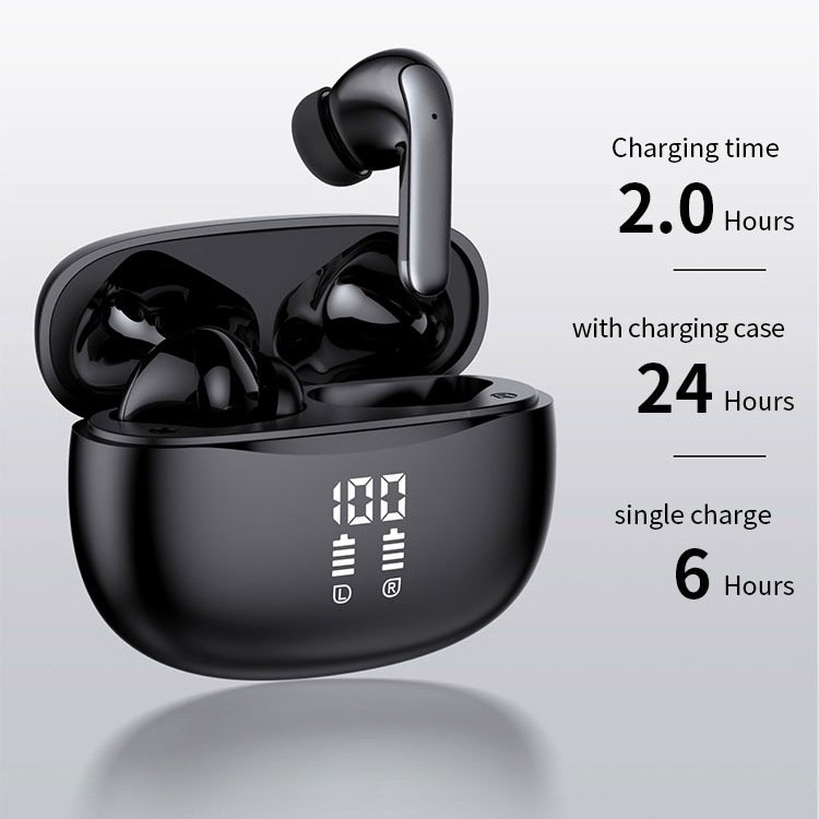 Wireless Charging Case Led Power Display Waterproof Earphones Stereo Headset Headphones Earbuds For Android Ios Phone
