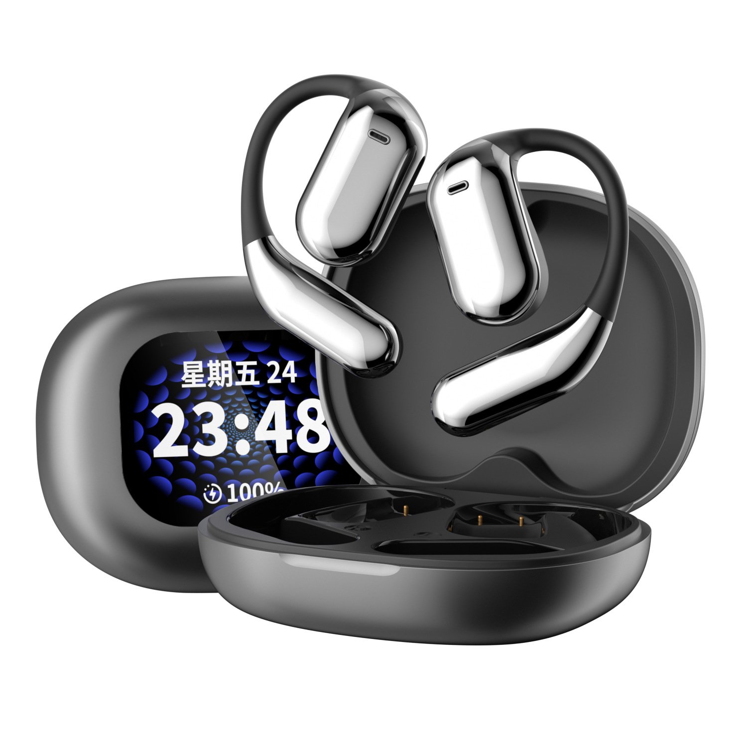 New Design True Wireless Earphones with Noise Cancelling Sport Headset Smart LCD Screen Microphone Fast Charging Q16 Pro Earbuds