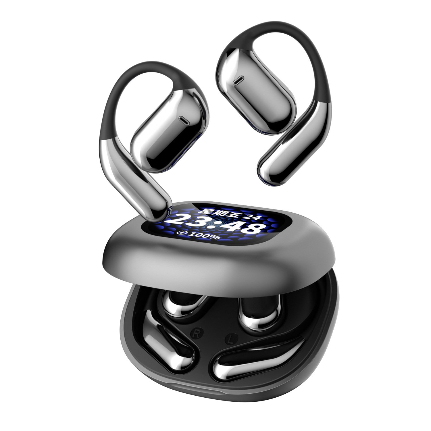 New Design True Wireless Earphones with Noise Cancelling Sport Headset Smart LCD Screen Microphone Fast Charging Q16 Pro Earbuds