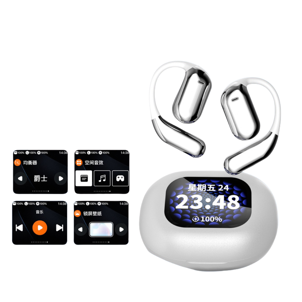 New Design True Wireless Earphones with Noise Cancelling Sport Headset Smart LCD Screen Microphone Fast Charging Q16 Pro Earbuds