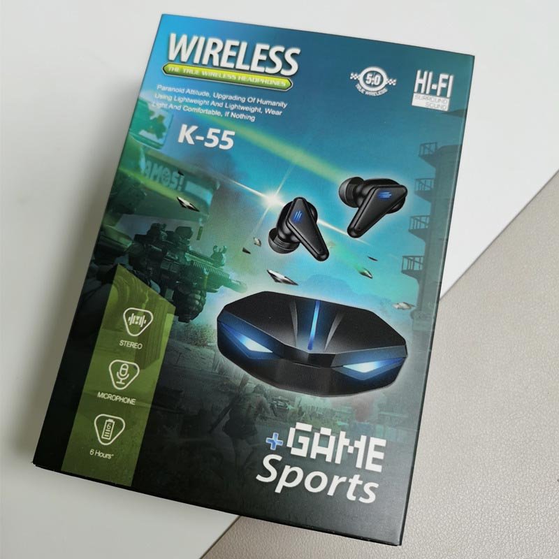 Gaming Headset Earphones Low Delay TWS Fone Earphones Earbuds With Mic Bass Audio Sound Positioning Wireless Headphones Charge