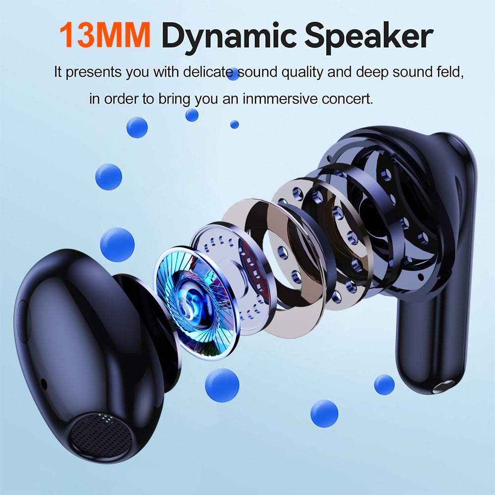 Bluetooth Sports Earbuds TWS Wireless Headphones Bluetooth V5.3 Earbuds Noise Cancelling Headphones In Ear HiFi Stereo Earphone